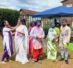 Group of people celebrating Holi