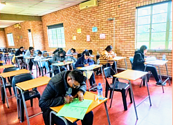 Children sitting for an exam